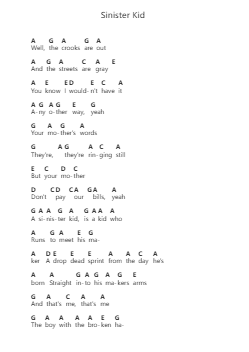 Sinister Kid 鋼琴字母譜由 The Black Keys - 編曲 Beague Kinglor