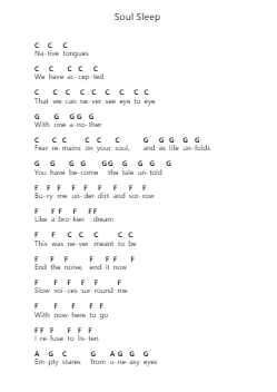Soul Sleep Piano letter notes by Invent Animate - Arr.Duo'neil