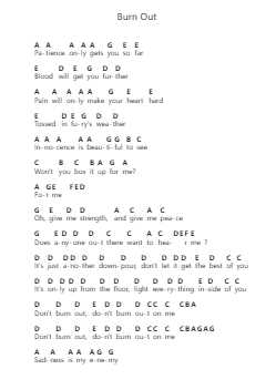 Burn Out ピアノの音符 by Imagine Dragons - Arr.Sanhan Eipscius