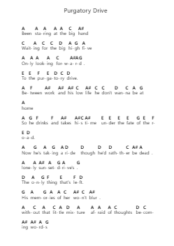 Purgatory Drive Piano letter notes by The Growlers - Arr.Brightfrances