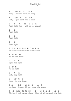 Flashlight 鋼琴字母譜由 Parliament - 編曲 Rhotab