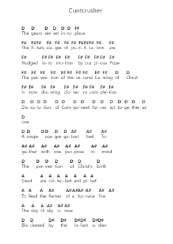 Cuntcrusher Piano letter notes by Infant Annihilator - Arr.Rydiah