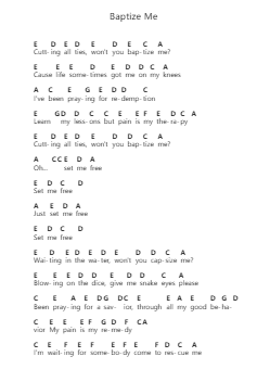 Baptize Me Nota surat piano oleh X Ambassadors - Arr.O'Cady Bobde