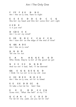 Am I The Only One โน้ตตัวอักษรเปียโนโดย Aaron Lewis - Arr.Dempdawn Ftance