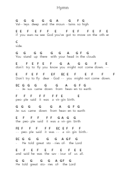 Hymn Piano letter notes by Barclay James Harvest - Arr.Alsriah