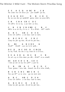 The Witcher 3 Wild Hunt - The Wolven Storm Priscillas Song Ghi chú đàn piano bởi Misc Computer Games - Arr.Herloyd