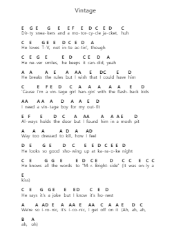 Vintage Nota surat piano oleh Blu DeTiger - Arr.Blithephne
