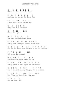 Secret Love Song 钢琴字母谱由 Little Mix - 编曲 Montbee