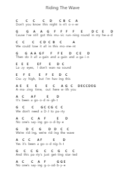 Riding The Wave Piano letter noten van Sheppard - Arr.Springlome Xebloor