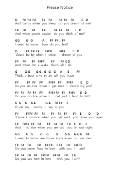 Please Notice Piano letter notes by Christian Leave - Arr.Selo Lysel