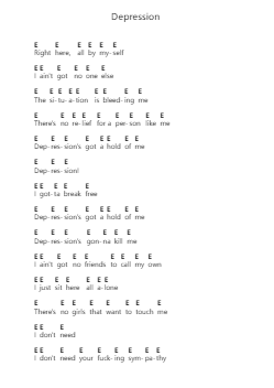 Depression 鋼琴字母譜由 Black Flag - 編曲 Bamia