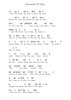 Harvester Of Pain ピアノの音符 by Pride & Glory - Arr.Gwenpritt Chillor