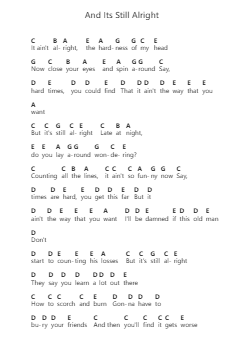 And Its Still Alright पियानो पत्र नोट्स द्वारा Nathaniel Rateliff - Arr.Chesria