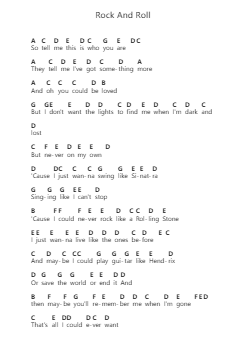 Rock And Roll Piano letter notes by EDEN (The Eden Project) - Arr.Hoodjoan