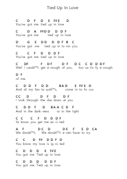 Tied Up In Love 钢琴字母谱由 Ted Nugent - 编曲 Paggai Noelsay