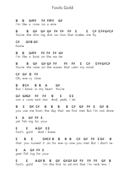 Fools Gold ピアノの音符 by One Direction - Arr.Hoodlyle Joyyoung