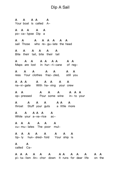 Dip A Sail Piano letter notes by Jinjer - Arr.Jefgiles Greren