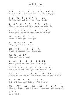 Im So Excited ピアノの音符 by Pointer Sisters - Arr.Latbel Conler