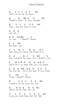 I Dont Dance 钢琴字母谱由 Lee Brice - 编曲 Stanthy