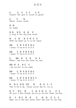 A-O-K Catatan huruf piano oleh Tai Verdes - Arr.Galsnick Theothew
