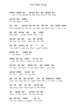 The Pale King Piano letter noten van Testament - Arr.Chamberg