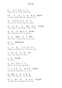 Words 钢琴字母谱由 Bee Gees - 编曲 Kitfy