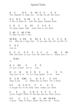 Speed Trials 鋼琴字母譜由 Elliott Smith - 編曲 Hartepeare