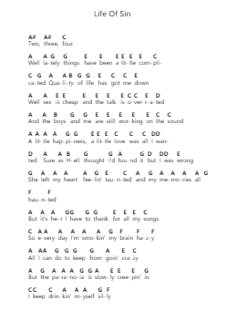 Life Of Sin Piano letter notes by Sturgill Simpson - Arr.Rooryl Petnoel