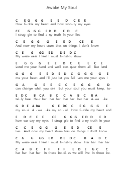 Awake My Soul 钢琴字母谱由 Mumford & Sons - 编曲 Saslaide Wattvic