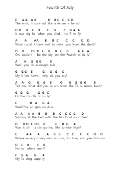 Fourth Of July 钢琴字母谱由 Sufjan Stevens - 编曲 Wyli