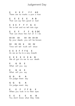 Judgement Day Ghi chú đàn piano bởi Iron Maiden - Arr.Hedbraith