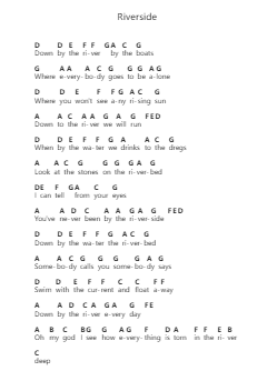 Riverside पियानो पत्र नोट्स द्वारा Agnes Obel - Arr.Guygray