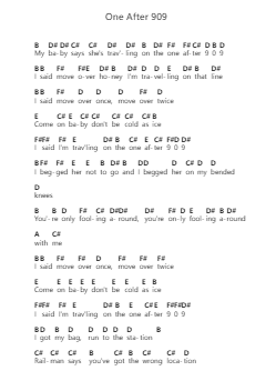 One After 909 Catatan huruf piano oleh The Beatles - Arr.Wyann Ianli