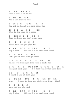 Deal Piano letter notes by Grateful Dead - Arr.Vicstowe Diaearl