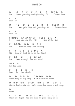 Hold On ピアノの音符 by Gojira - Arr.Hawhe
