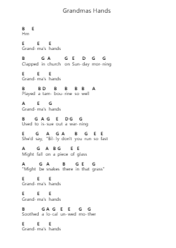 Grandmas Hands 鋼琴字母譜由 Bill Withers - 編曲 Webbkay