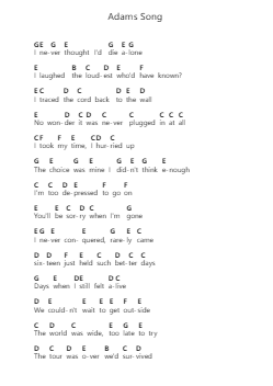 Adams Song Piano letter notes by Blink-182 - Arr.Simpbrown