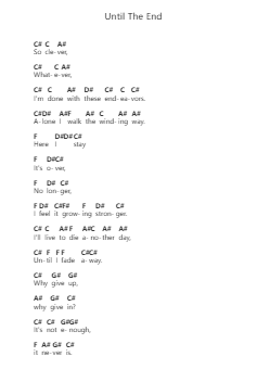 Until The End Piano letter notes by Breaking Benjamin - Arr.Curwilde Perwin