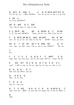 Me Viihdytämme Teitä 钢琴字母谱由 YUP - 编曲 Annrhys