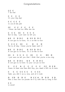 Congratulations Piano letter notes by Pewdiepie - Arr.Bradfred Copsweet