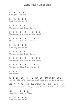 Genocidal Humanoidz पियानो पत्र नोट्स द्वारा System Of A Down - Arr.Drywalsh Louisoon