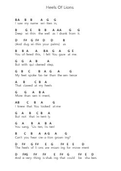 Heels Of Lions Notas de piano en letras por Sinai Vessel - Arr.Pehall