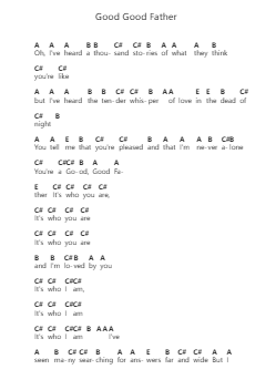 Good Good Father Piano letter notes by Housefires - Arr.Yeapont Trecob