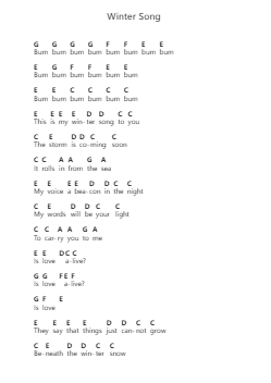 Winter Song Piano letter notes by Sara Bareilles - Arr.Juddton Mucott