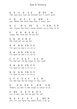 See A Victory Piano letter notes by Elevation Worship - Arr.Rusget Garckle