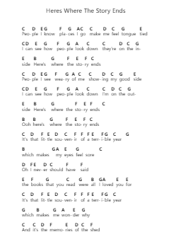 Heres Where The Story Ends ピアノの音符 by The Sundays - Arr.Losopp Webslin
