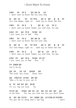 I Dont Want To Know Catatan huruf piano oleh Fleetwood Mac - Arr.Forsmy