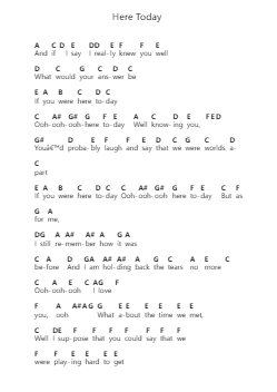 Here Today 钢琴字母谱由 Paul McCartney - 编曲 O'Neilgrey
