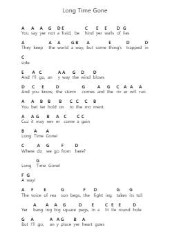 Long Time Gone 鋼琴字母譜由 Triumph - 編曲 Jeamesney