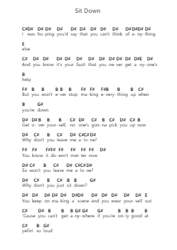 Sit Down 钢琴字母谱由 Penguin Prison - 编曲 Shertram